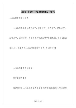 2024土木工程暑假实习报告_1