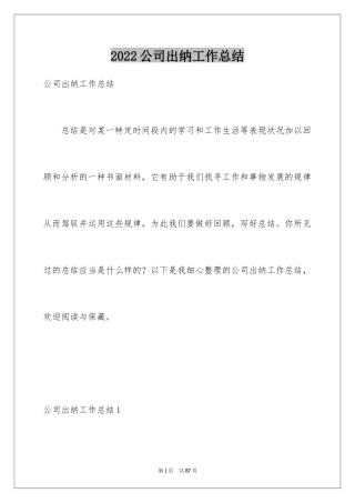 2024公司出纳工作总结_1
