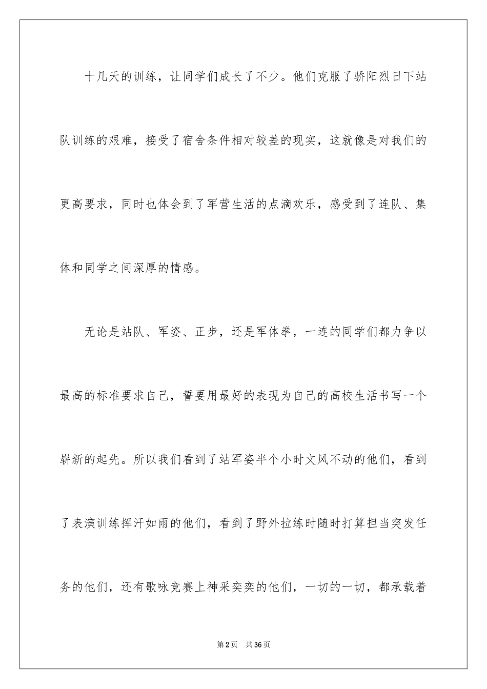 2024军训优秀作文_第2页