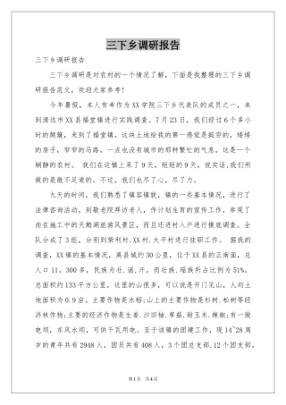 三下乡调研报告