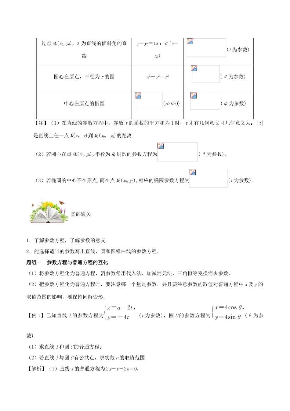 备战高考数学 选择题 专题02 参数方程 理-人教版高三全册数学试题_第2页