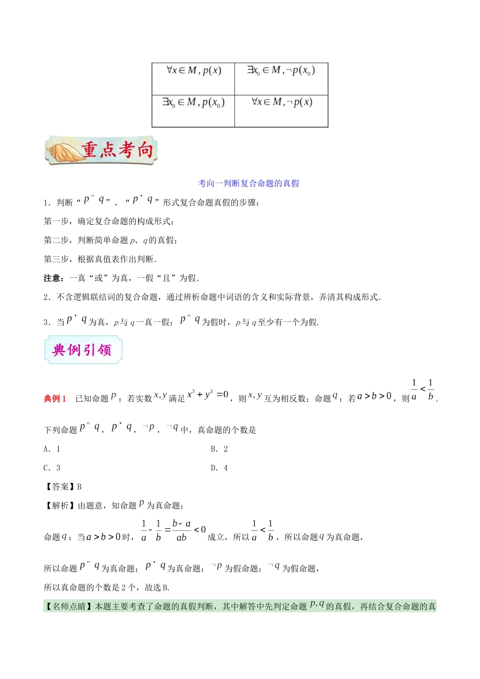 备战高考数学 考点一遍过 考点03 逻辑联结词、全称量词与存在量词 理（含解析）-人教版高三全册数学试题_第3页