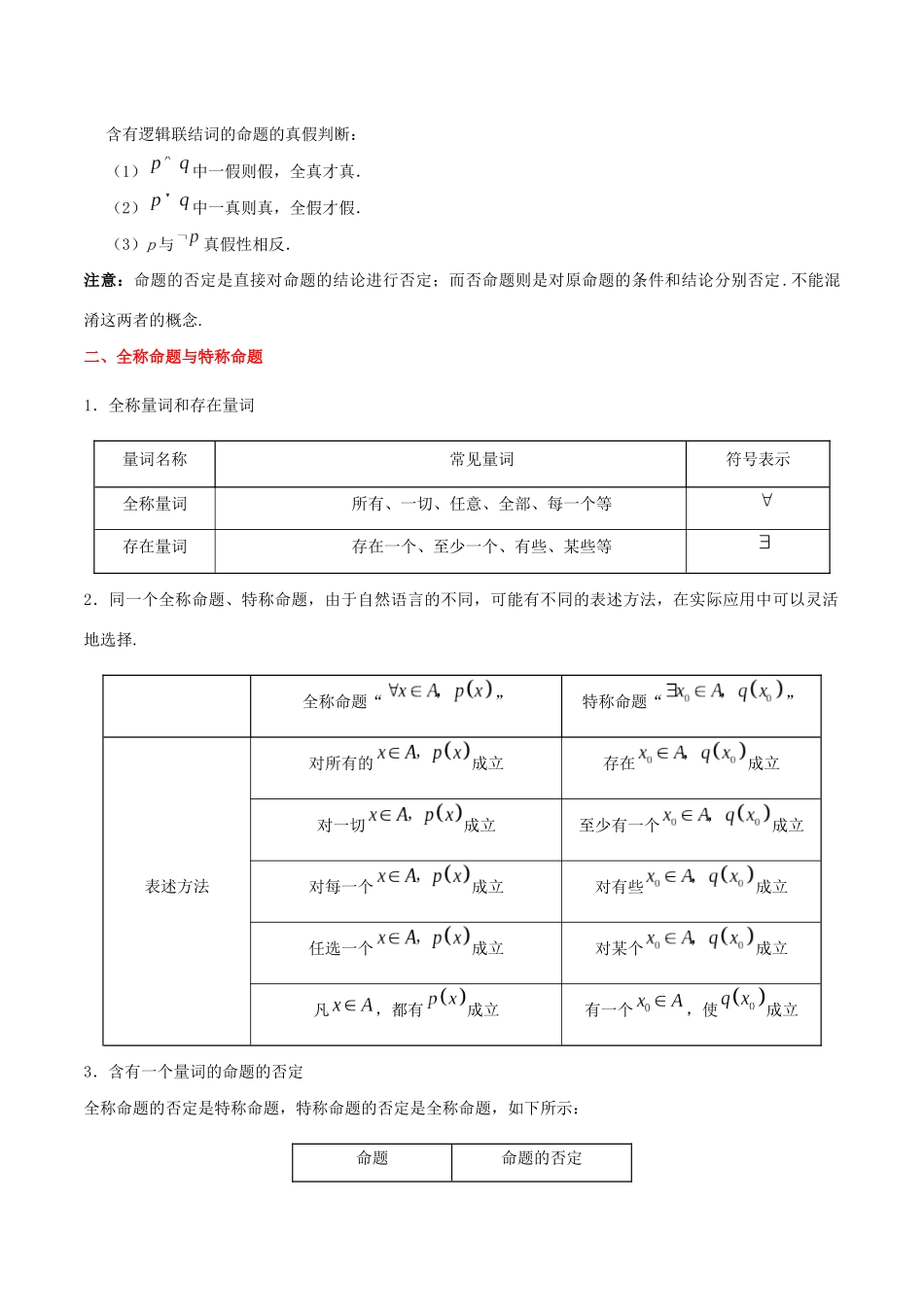 备战高考数学 考点一遍过 考点03 逻辑联结词、全称量词与存在量词 文（含解析）-人教版高三全册数学试题_第2页