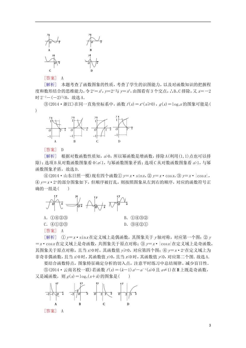【走向高考】2016届高三数学一轮基础巩固 第2章 第6节 幂函数与函数的图象变换（含解析）新人教A版_第3页