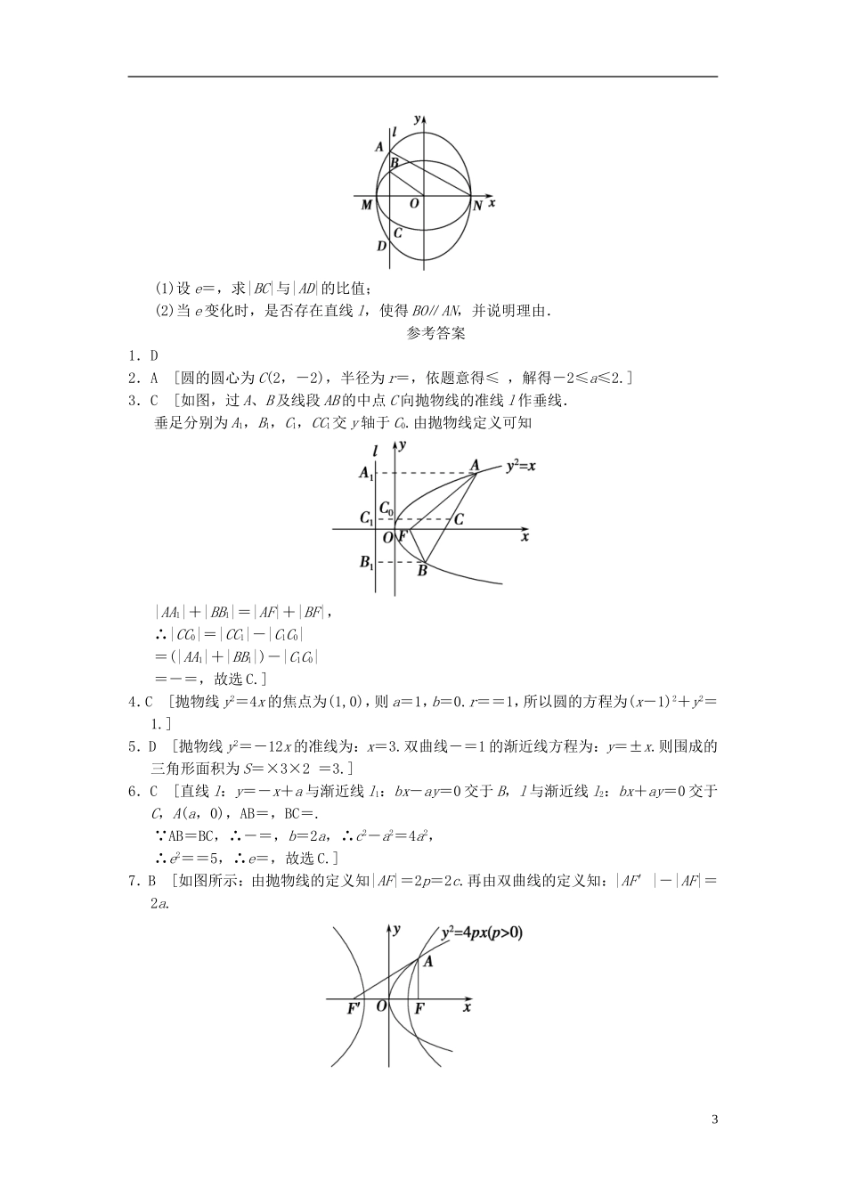 【拿高分，选好题第二波】（新课程）高中数学二轮复习 精选过关检测5解析几何 新人教版_第3页