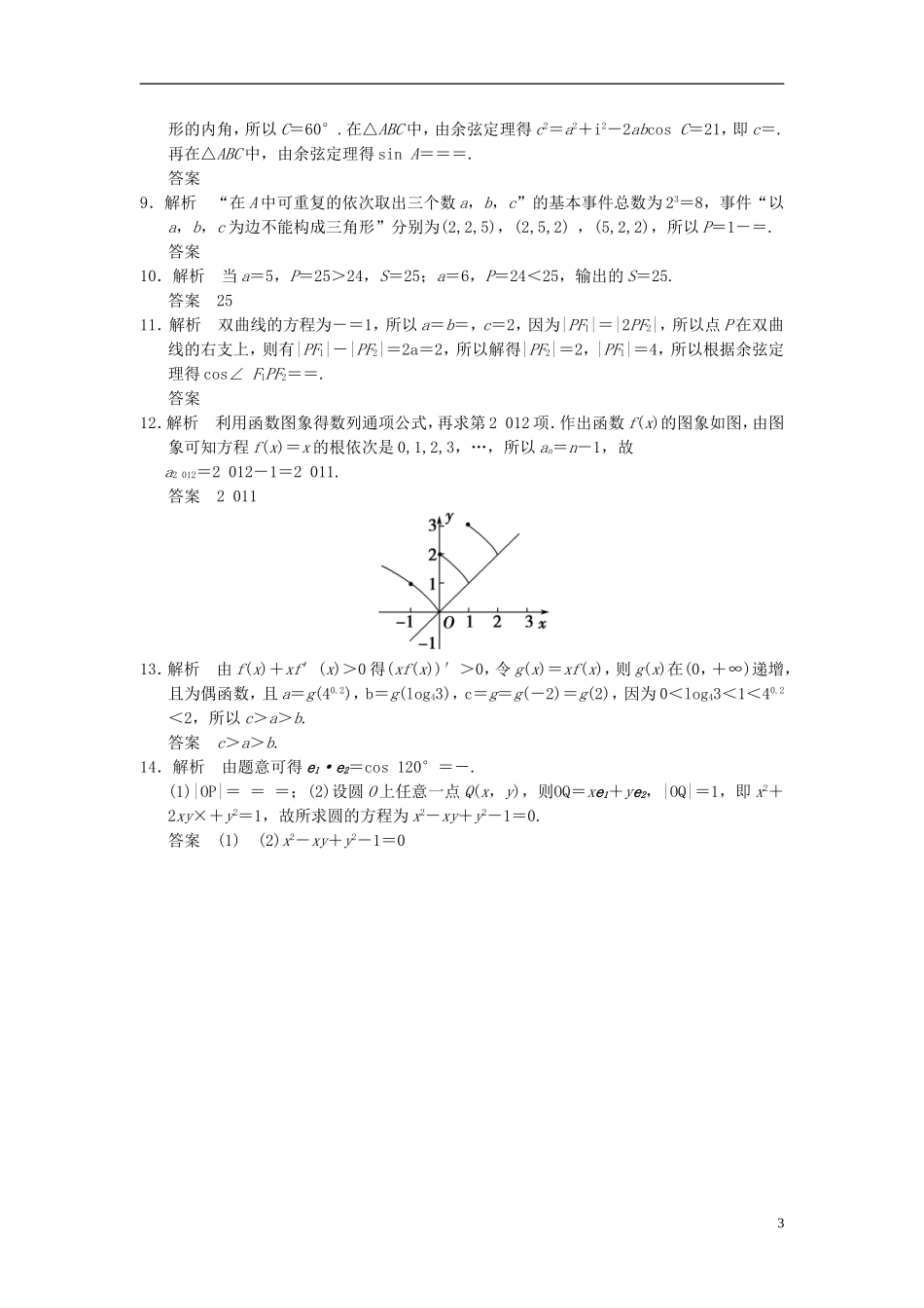 【拿高分，选好题第二波】（新课程）高中数学二轮复习 精选考前小题狂练5 苏教版_第3页