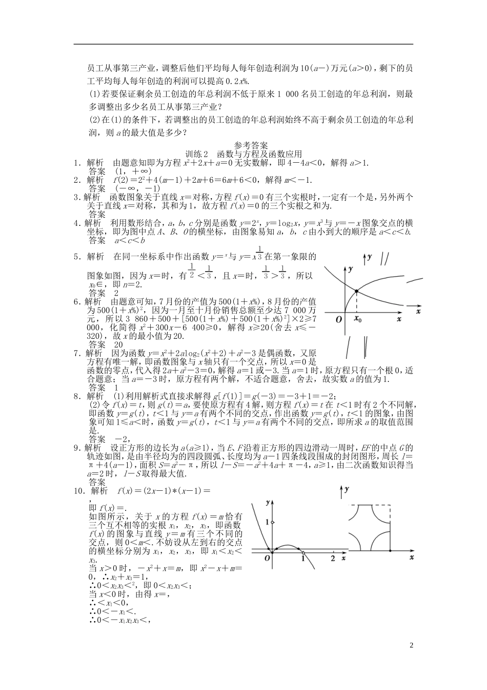 【拿高分，选好题第二波】（新课程）高中数学二轮复习 精选第一部分 25个必考问题 专项突破专题训练2函数与方程及函数应用 苏教版_第2页