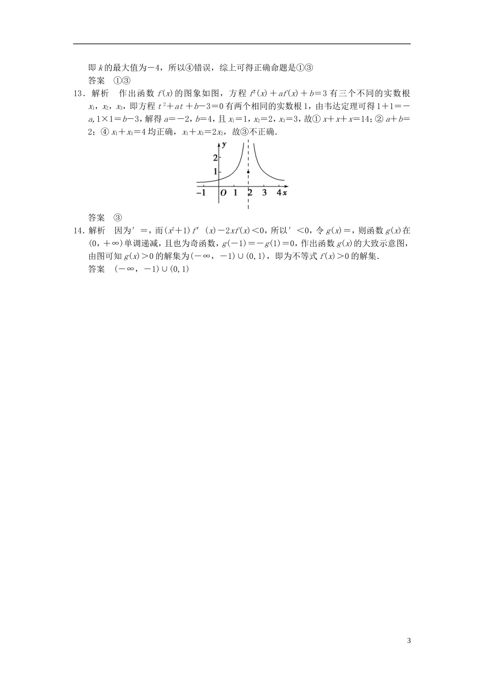 【拿高分，选好题第二波】（新课程）高中数学二轮复习 精选教材回扣保温特训2函数与导数 苏教版_第3页