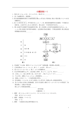 【拿高分 选好题】（新课程）高中数学二轮复习 精选考前小题狂练1 苏教版