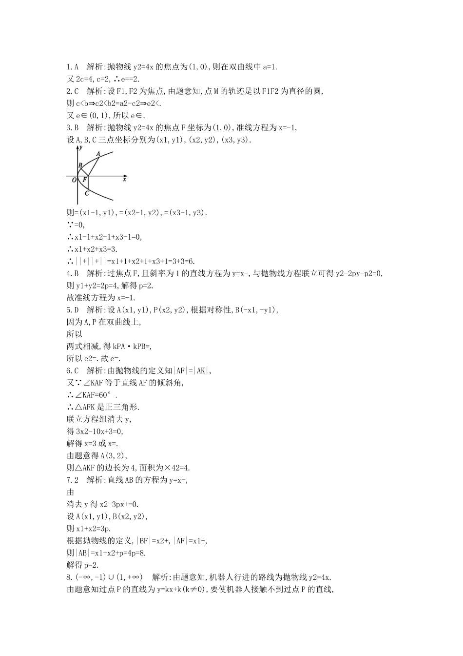 【志鸿优化设计】2016届高考数学一轮复习 第九章 解析几何考点规范练49 直线与圆锥曲线 文_第3页