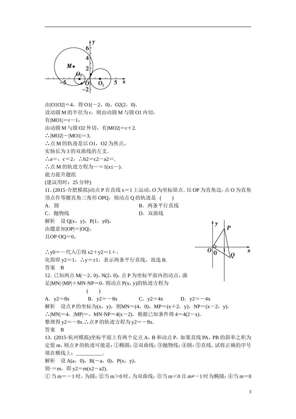 【创新设计】2016高考数学一轮复习 9-8 曲线与方程课时作业 新人教A版 _第3页