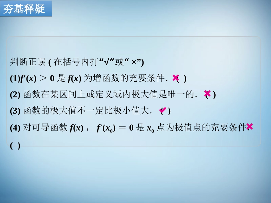 【创新设计】2016届高考数学一轮复习 第2讲 导数的应用（一）文 新人教A版_第2页