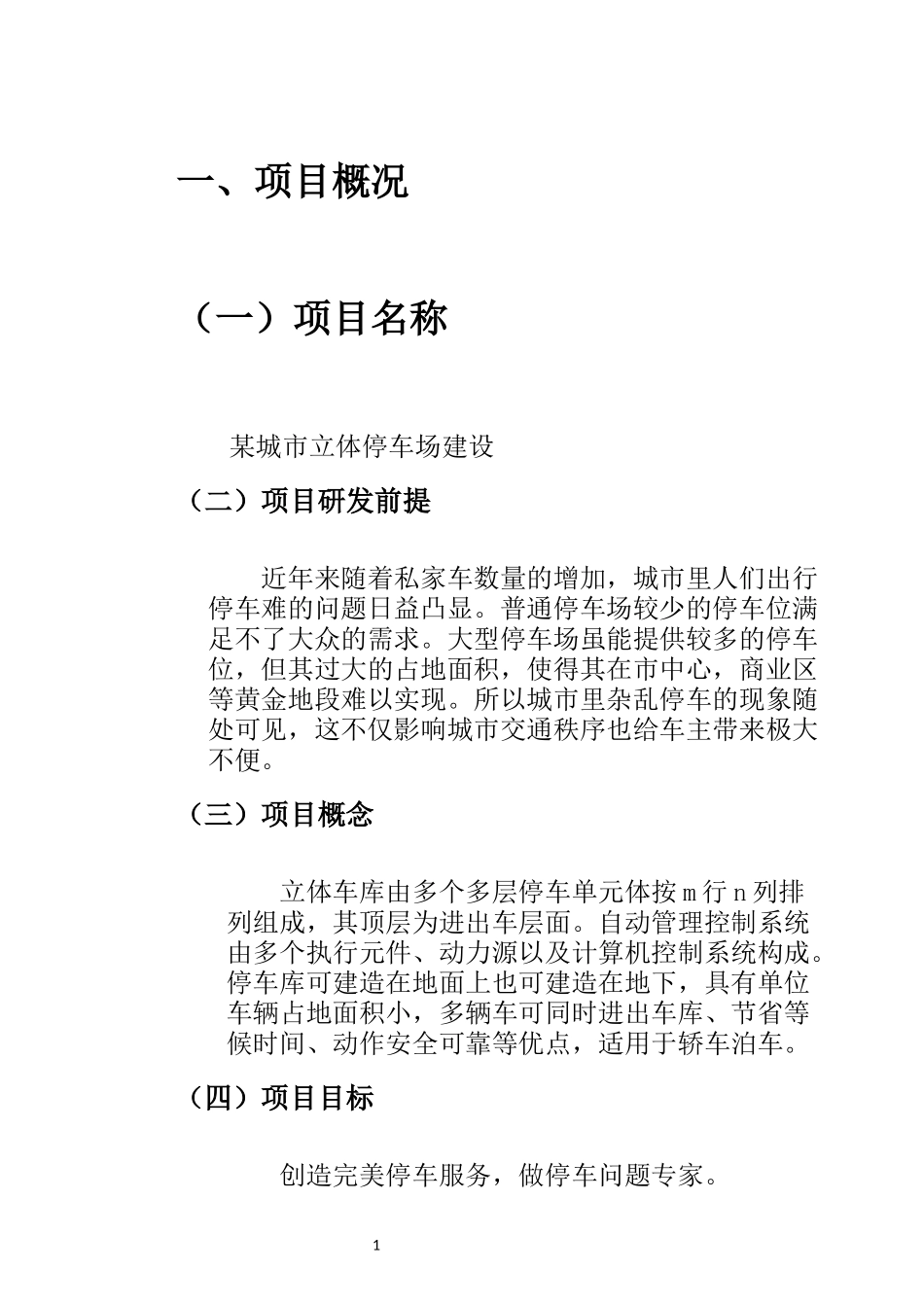 某城市立体停车场项目商业计划书、_第3页