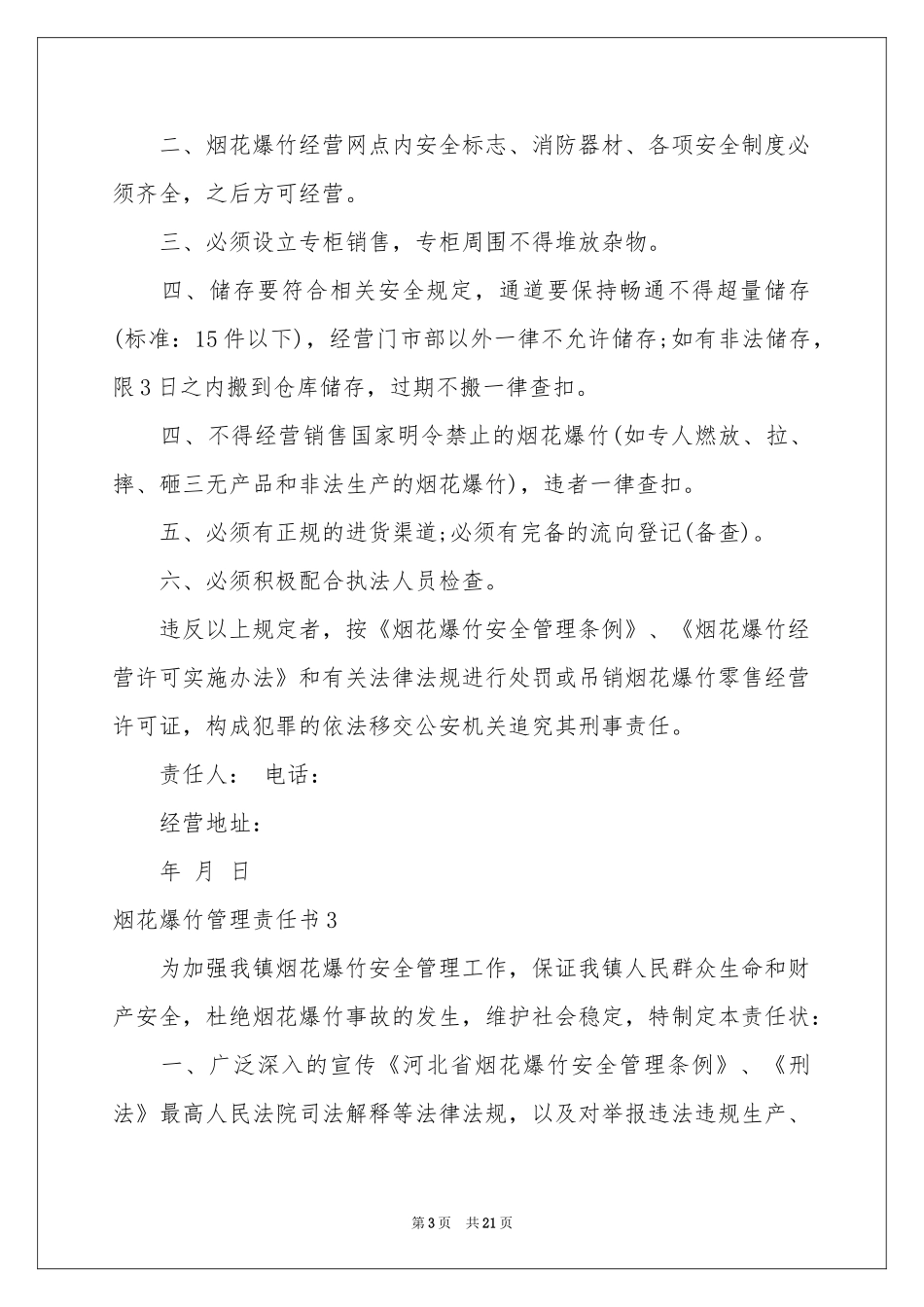 烟花爆竹管理责任书_第3页