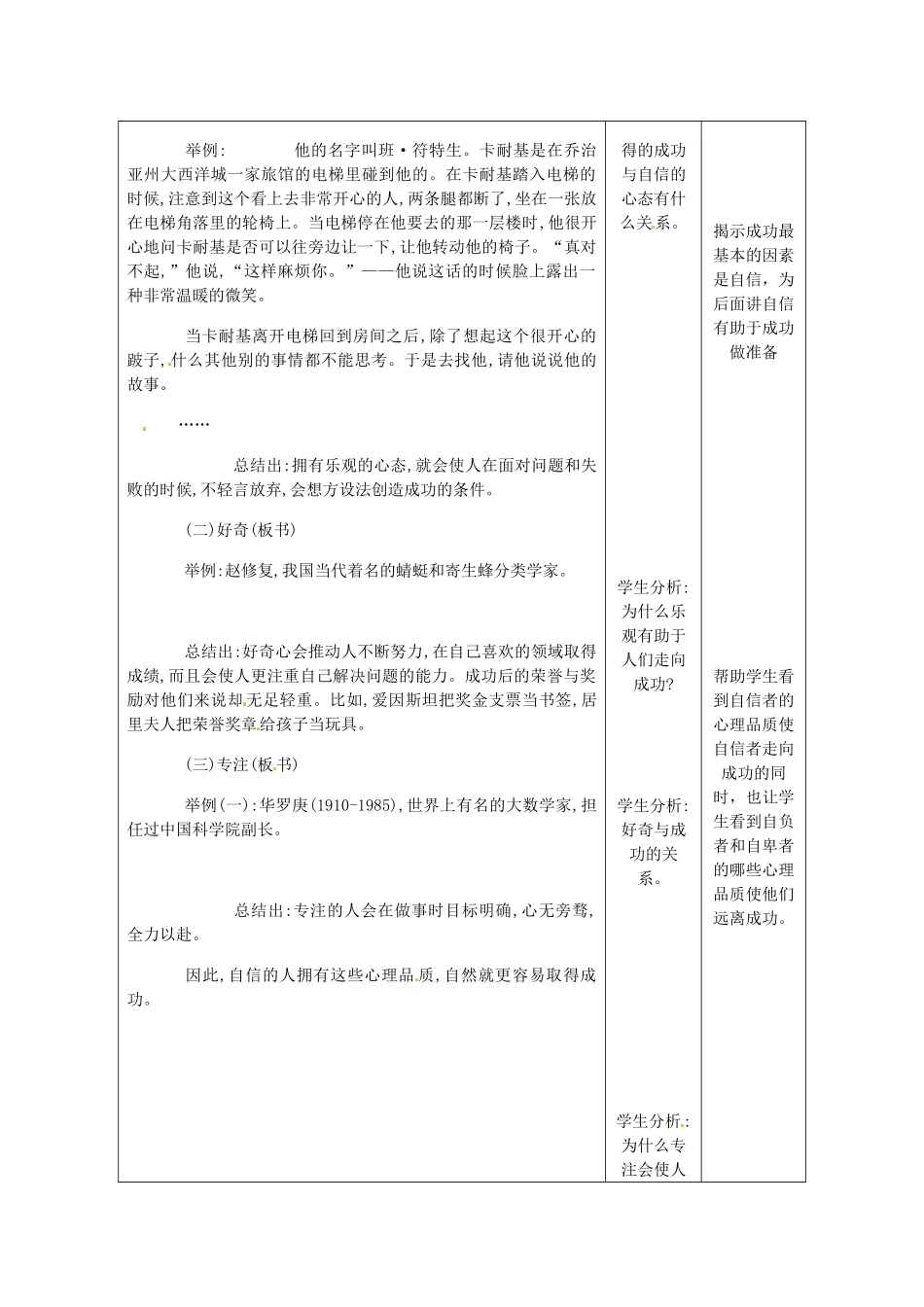 重庆市大坪中学七年级政治下册 1.2.3 唱响自信之歌教学设计 新人教版教材_第2页