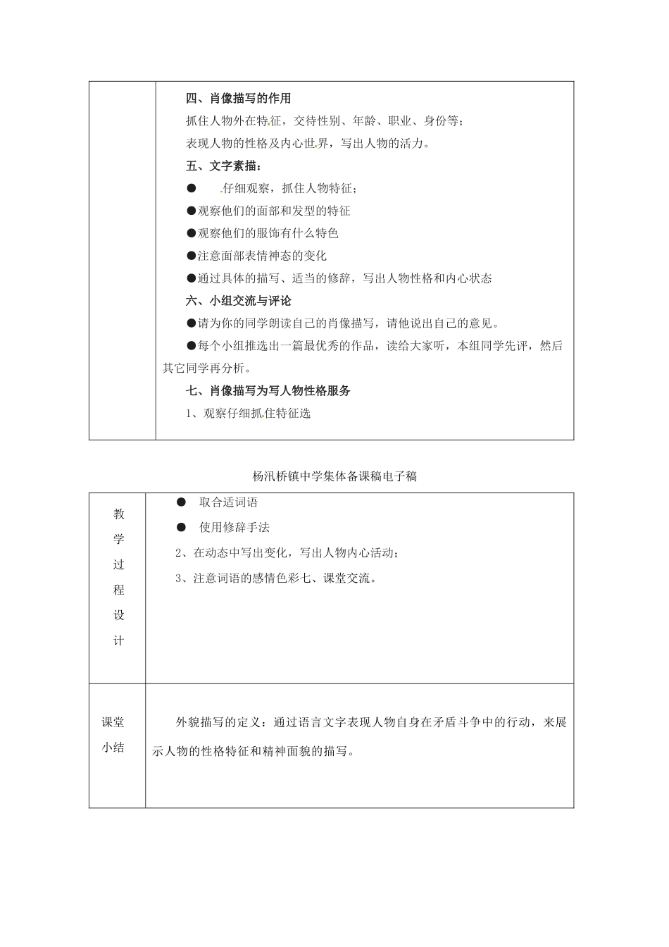 浙江省绍兴县杨汛桥镇中学七年级语文上册《外貌描写》教学案 人教新课标版教材_第3页