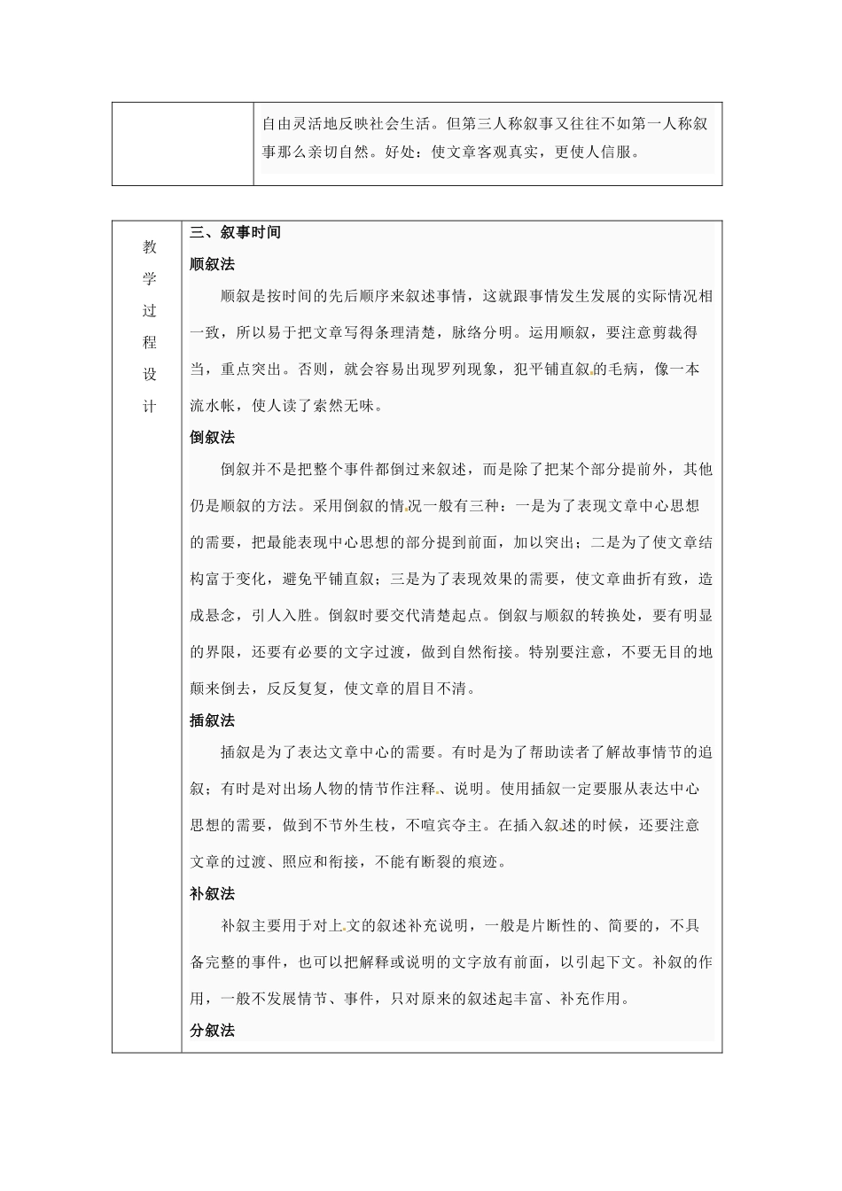 浙江省绍兴县杨汛桥镇中学七年级语文上册《叙事的角度与时间》教学案 人教新课标版教材_第2页