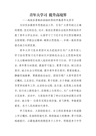 南岗区青联社会组织界别开展青年大学习