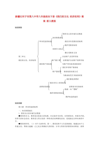新疆石河子市第八中学八年级政治下册《我们的文化 经济权利》教学设计 新人教版教材