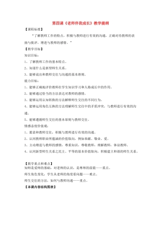 思想品德：人教版教材新课标八年级上第四课 老师伴我成长 教学设计