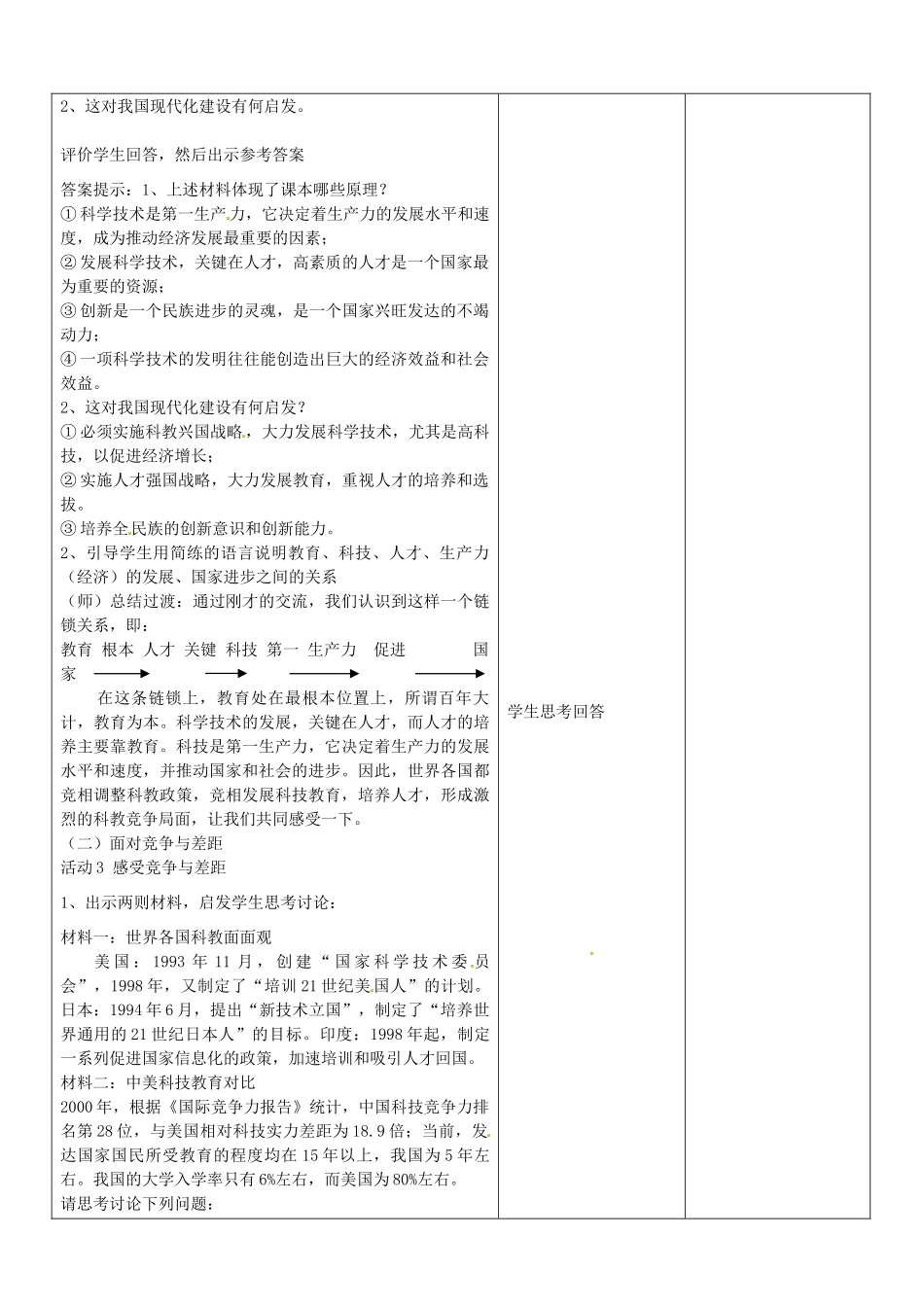 山东省郯城县九年级政治《时代的选择》教学设计 人教新课标版教材_第3页