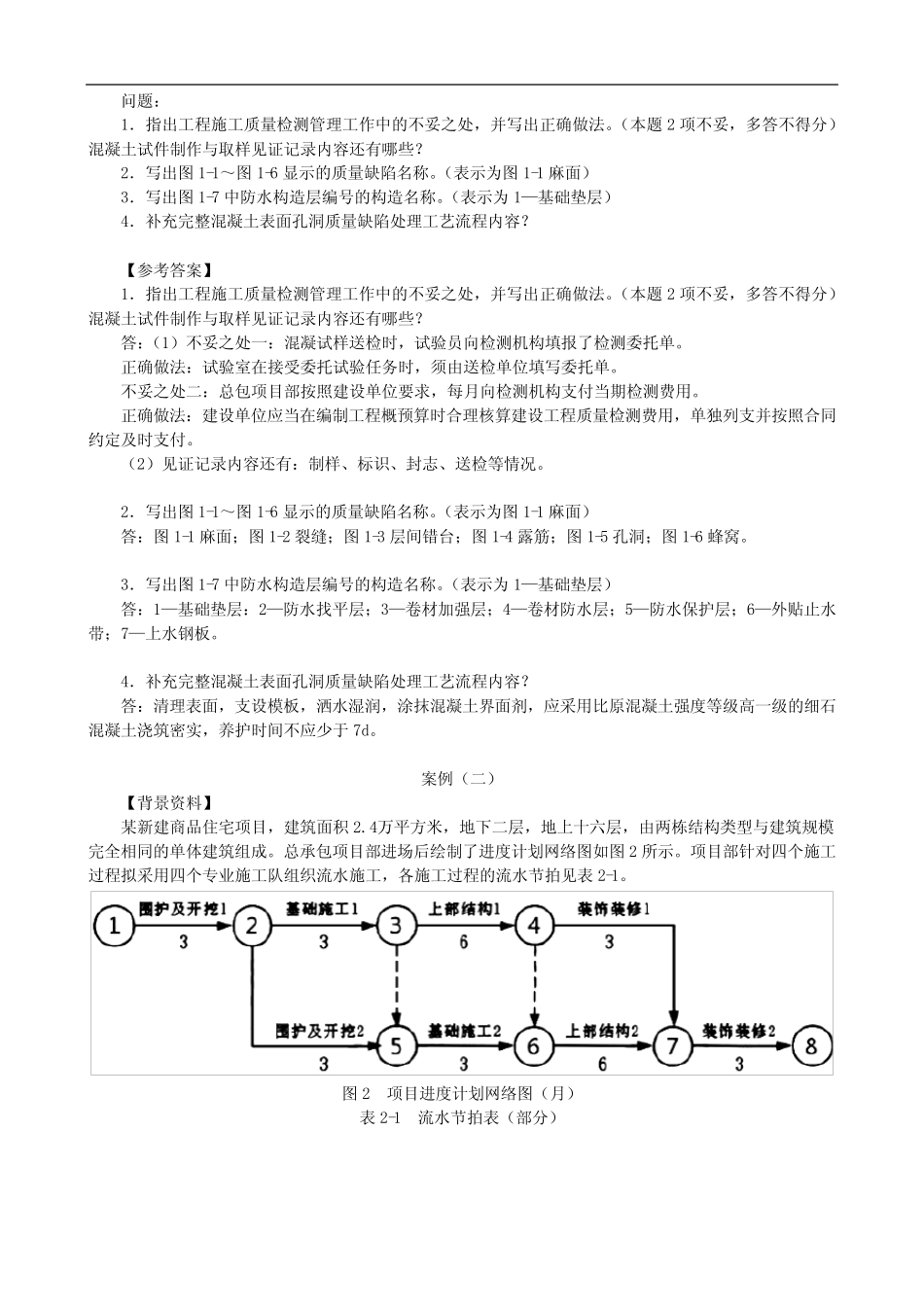 2023一级建造师《建筑工程管理与实务》考试真题答案及解析(案例题)_第2页