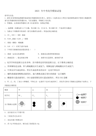 安徽省铜陵市枞阳县2023年中考联考化学试题含解析 