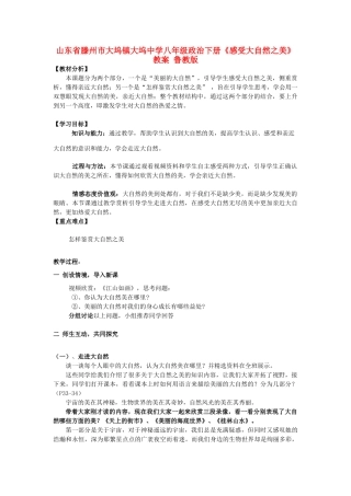 山东省滕州市大坞镇大坞中学八年级政治下册《感受大自然之美》教学设计 鲁教版教材