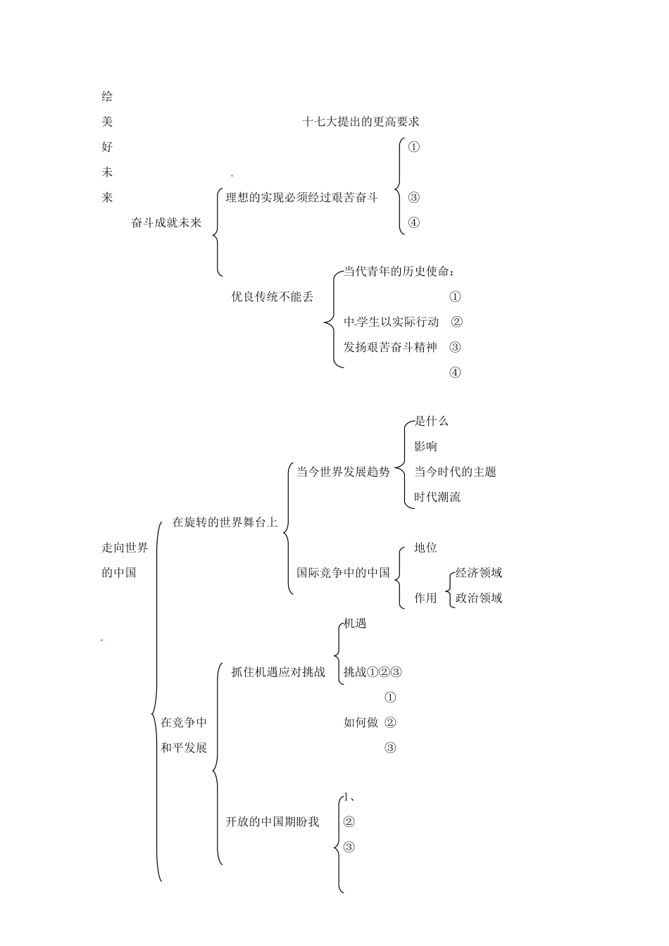 山东省滕州市大坞镇大坞中学九年级政治全册《我们的未来不是梦》复习教学设计 人民版教材_第2页