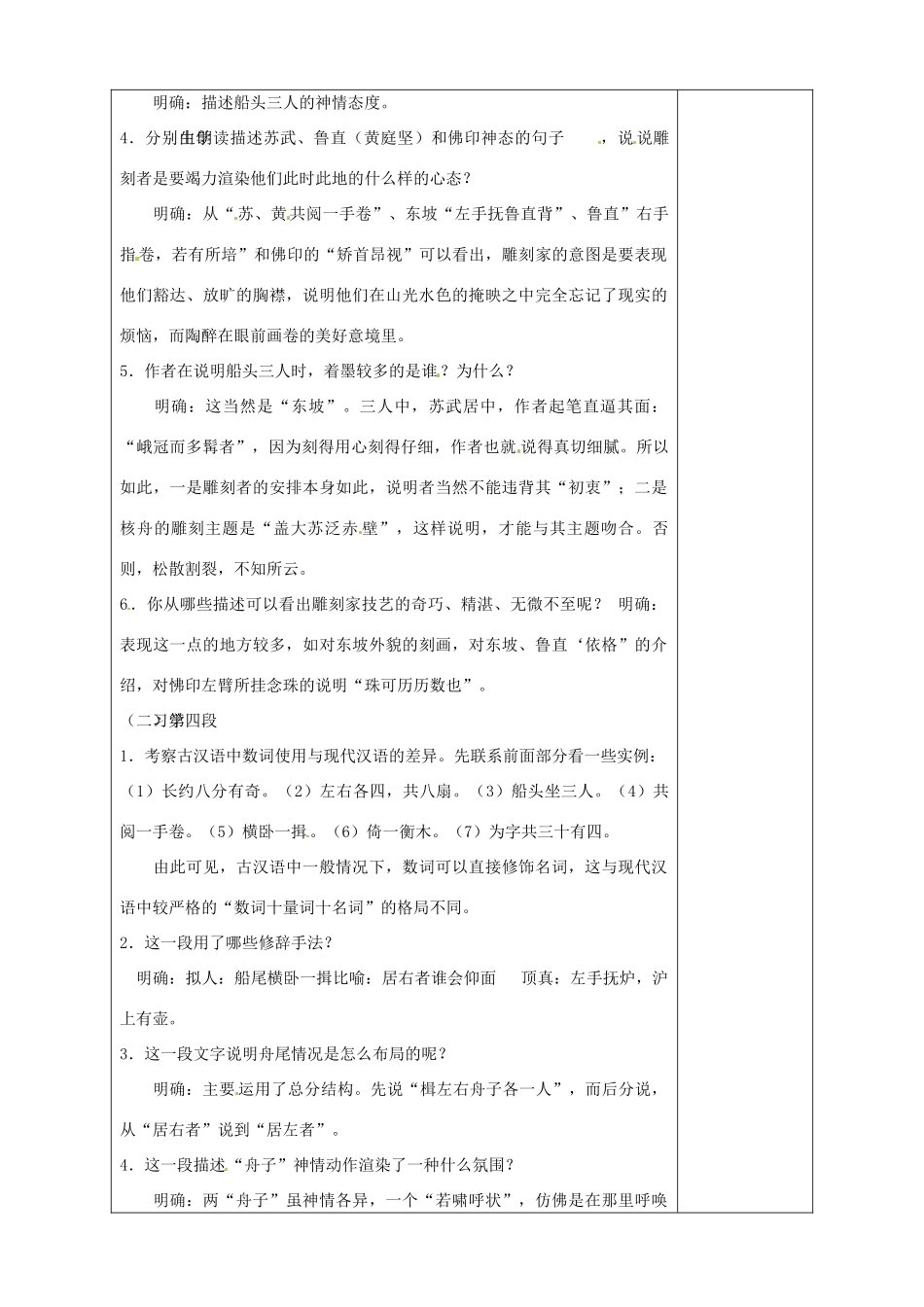 山东省淄博市临淄区第八中学七年级语文上册《第27课 核舟记》教学设计1 鲁教版教材五四制_第2页