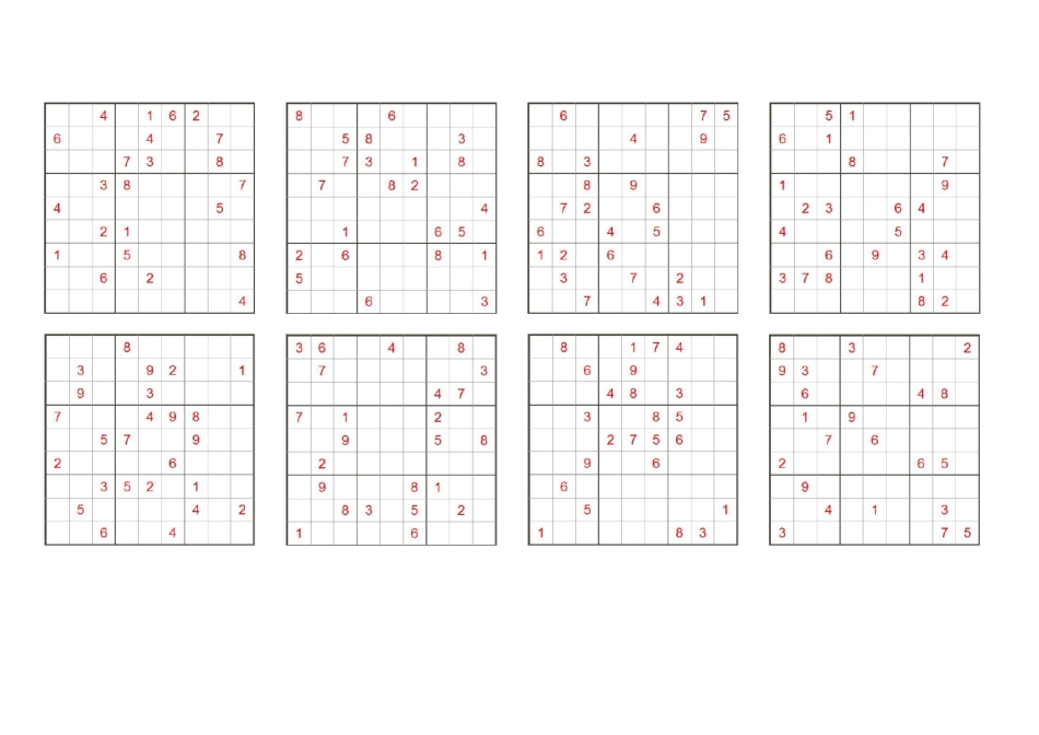 九宫格数独题目(打印版)(完整版)_第1页