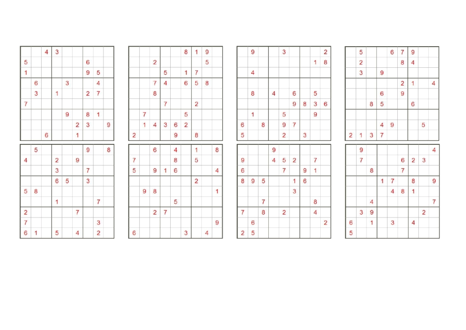 九宫格数独题目(打印版)(完整版)_第2页
