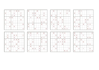 九宫格数独题目(打印版)(完整版)