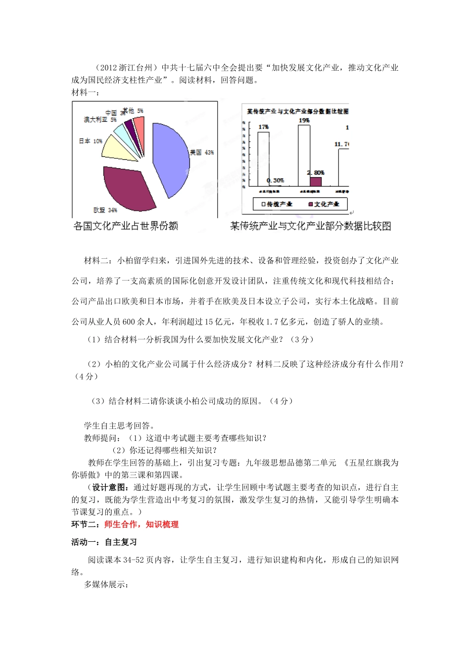 山东省枣庄市峄城区吴林街道中学九年级政治全册 第二单元《第三课腾飞的东方巨龙和第四课全民共同致富》教学设计 鲁教版教材_第2页
