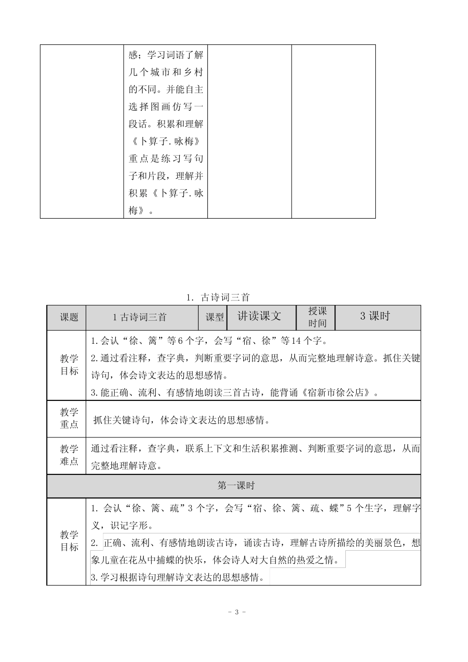 最新部编人教版四年级语文下册第一单元集体备课 _第3页
