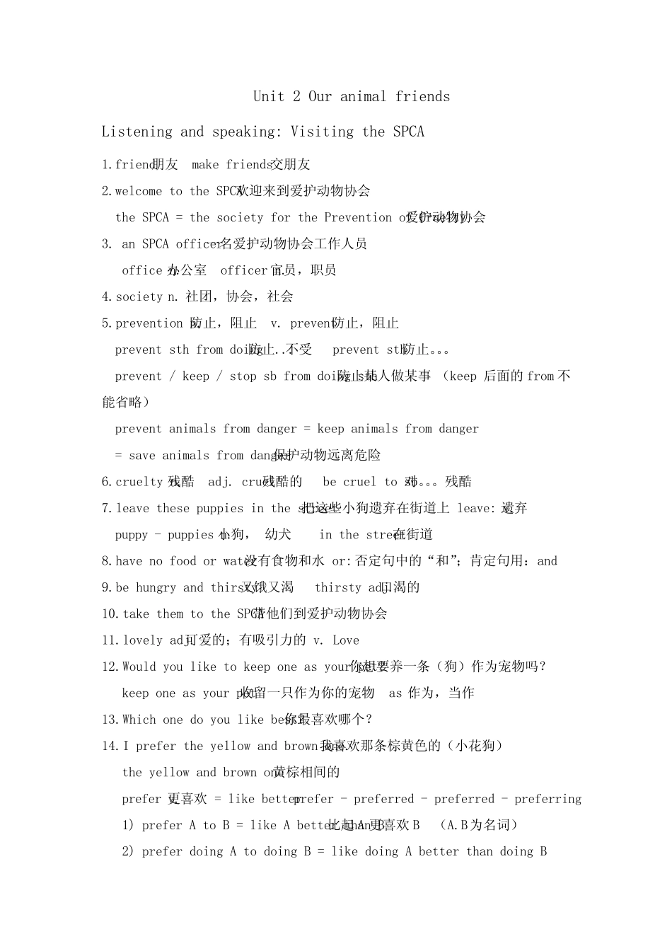 (完整)牛津上海版Unit2Ouranimalfriends知识点整理,推荐文档_第1页