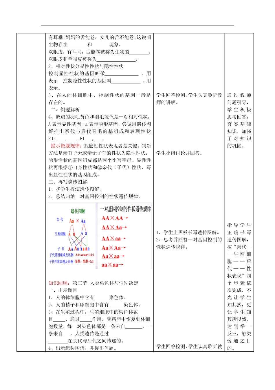 初中生物_生物的遗传和变异教学设计学情分析教材分析课后反思_第3页