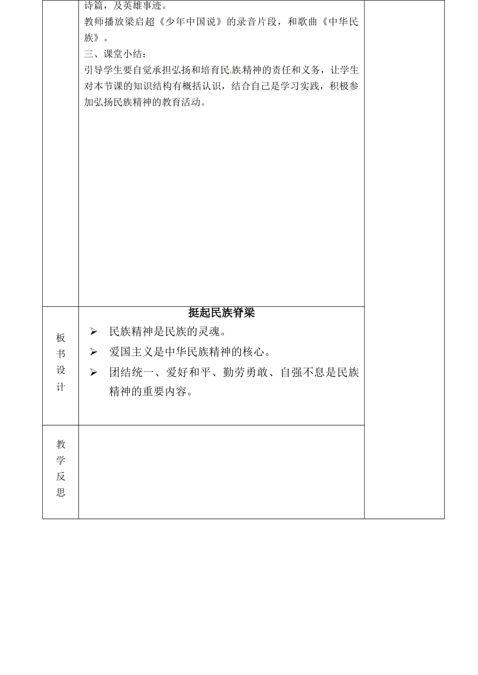 九年级政治 第10课 第一站 挺起民族脊梁教学设计 北师大版教材_第2页