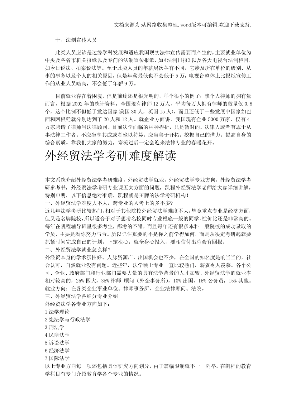【精品】外经贸法学专业十大就业方向 _第3页