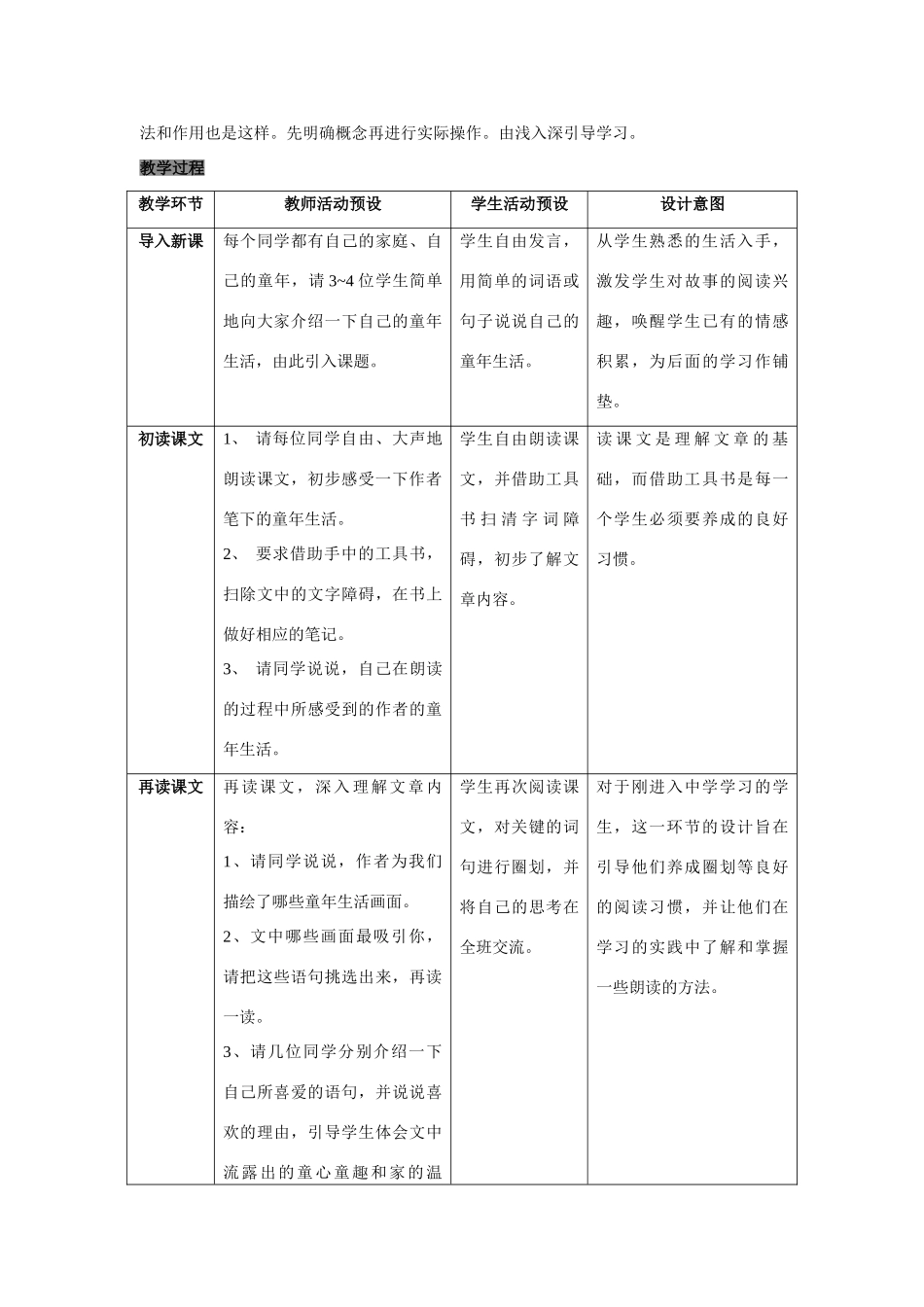七年级语文下册《祖父》教学设计4长春版教材_第2页
