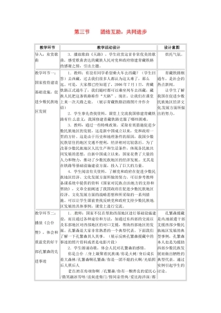 四川省宜宾县复龙初级中学八年级政治下册 第三节 团结互助，共同进步教学设计 教科版教材