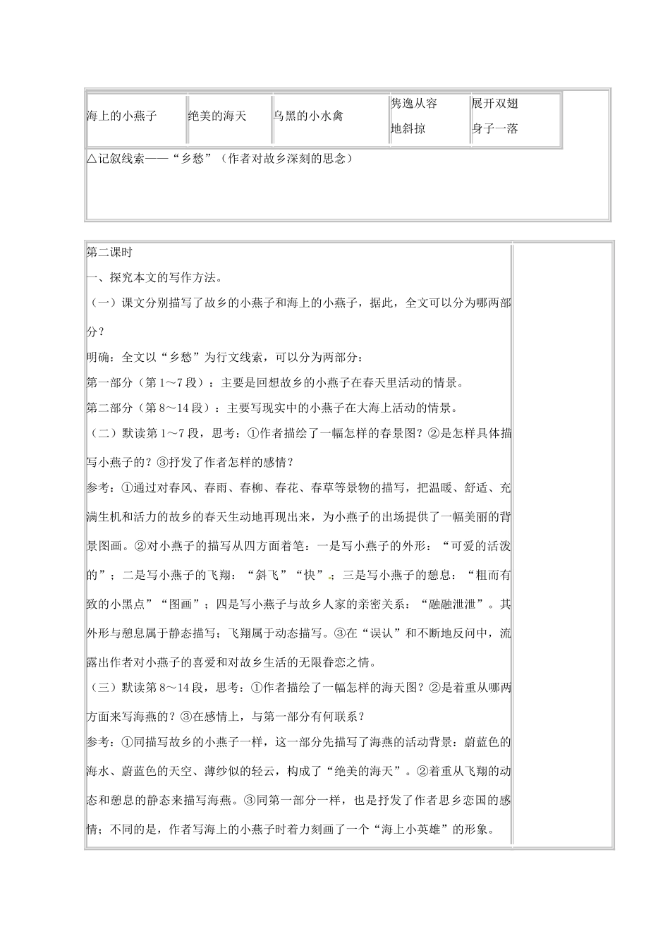 七年级语文下册 2 海燕教学设计 语文版教材-语文版教材初中七年级下册语文教学设计_第3页