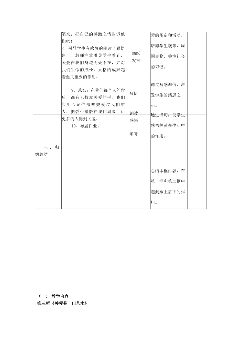 九年级政治 第四课《伸出你的手》教学设计 人民版教材_第3页