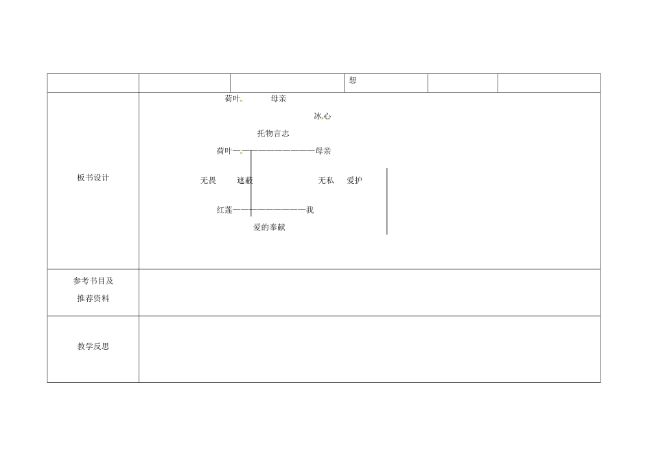 四川省华蓥市明月镇七年级语文上册 4 荷叶 母亲教学设计 （新版教材）新人教版教材_第3页