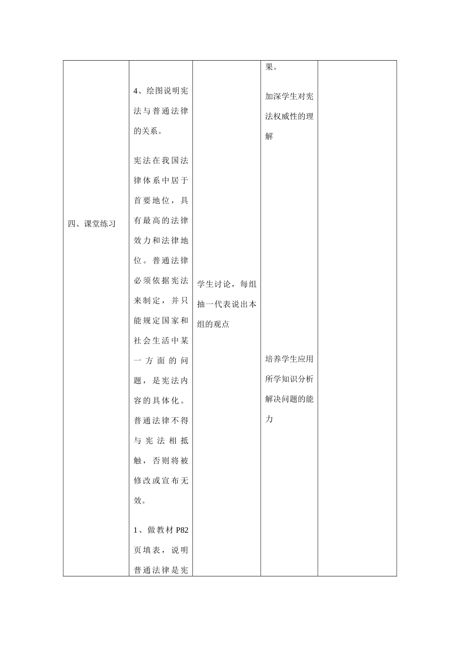 九年级政治 第七课 神圣的宪法教学设计 人民版教材_第3页