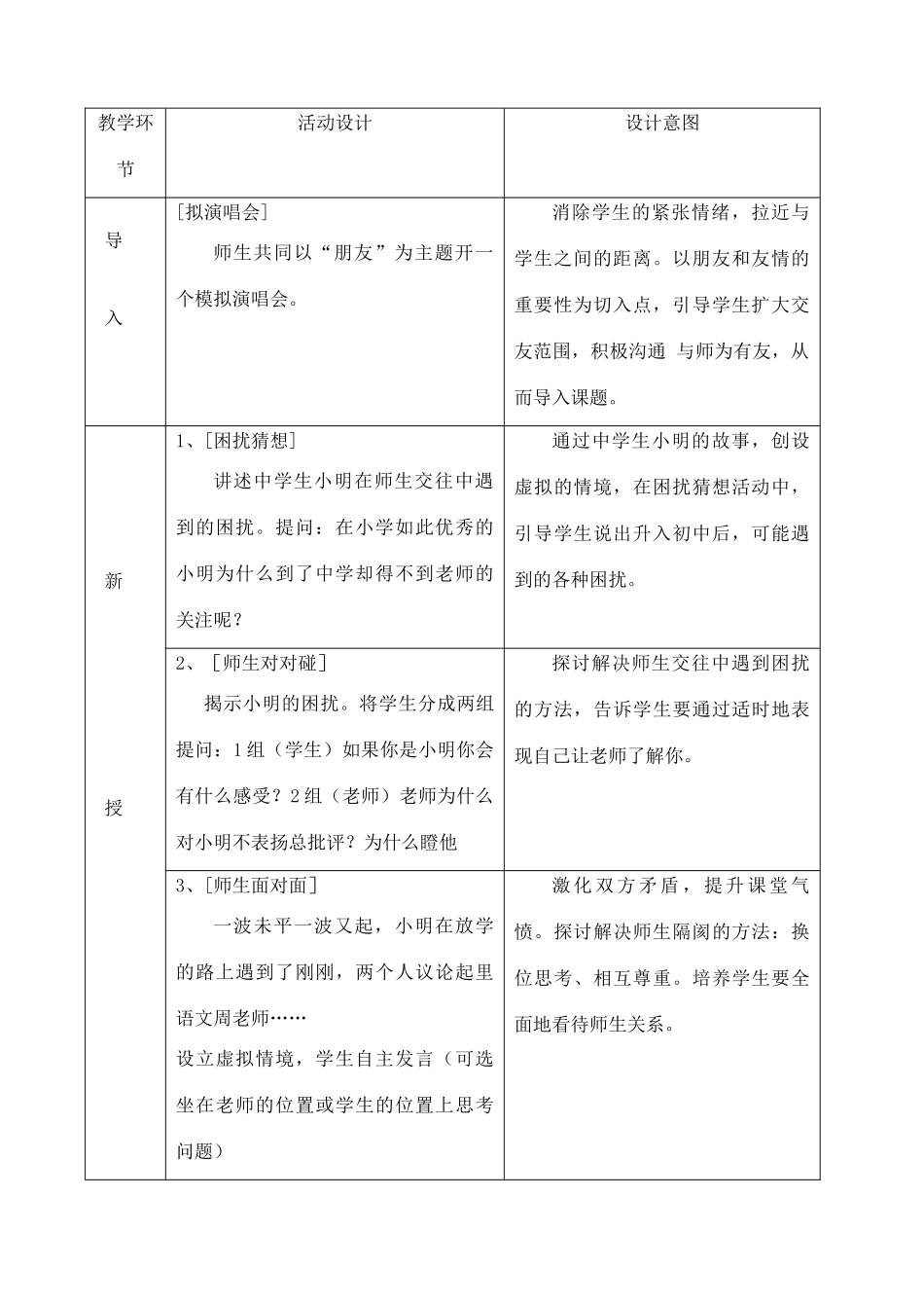 七年级政治上：第七课《与师为友》第二框 教学设计 陕教版教材_第2页