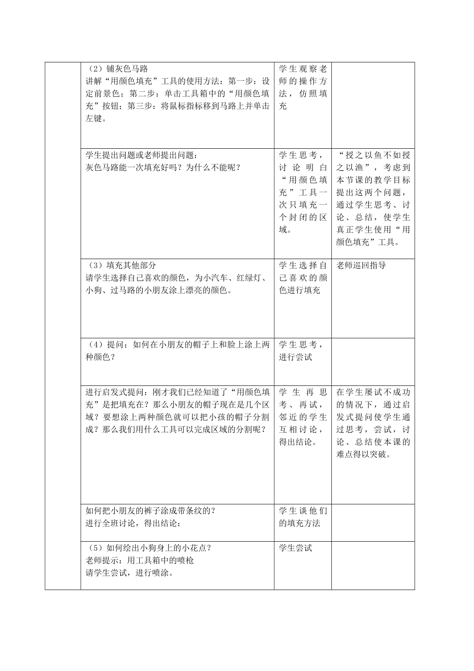 一年级信息技术上册 缤纷的色彩——“喷枪”工具与颜色填充的使用 3教案 河大版_第2页