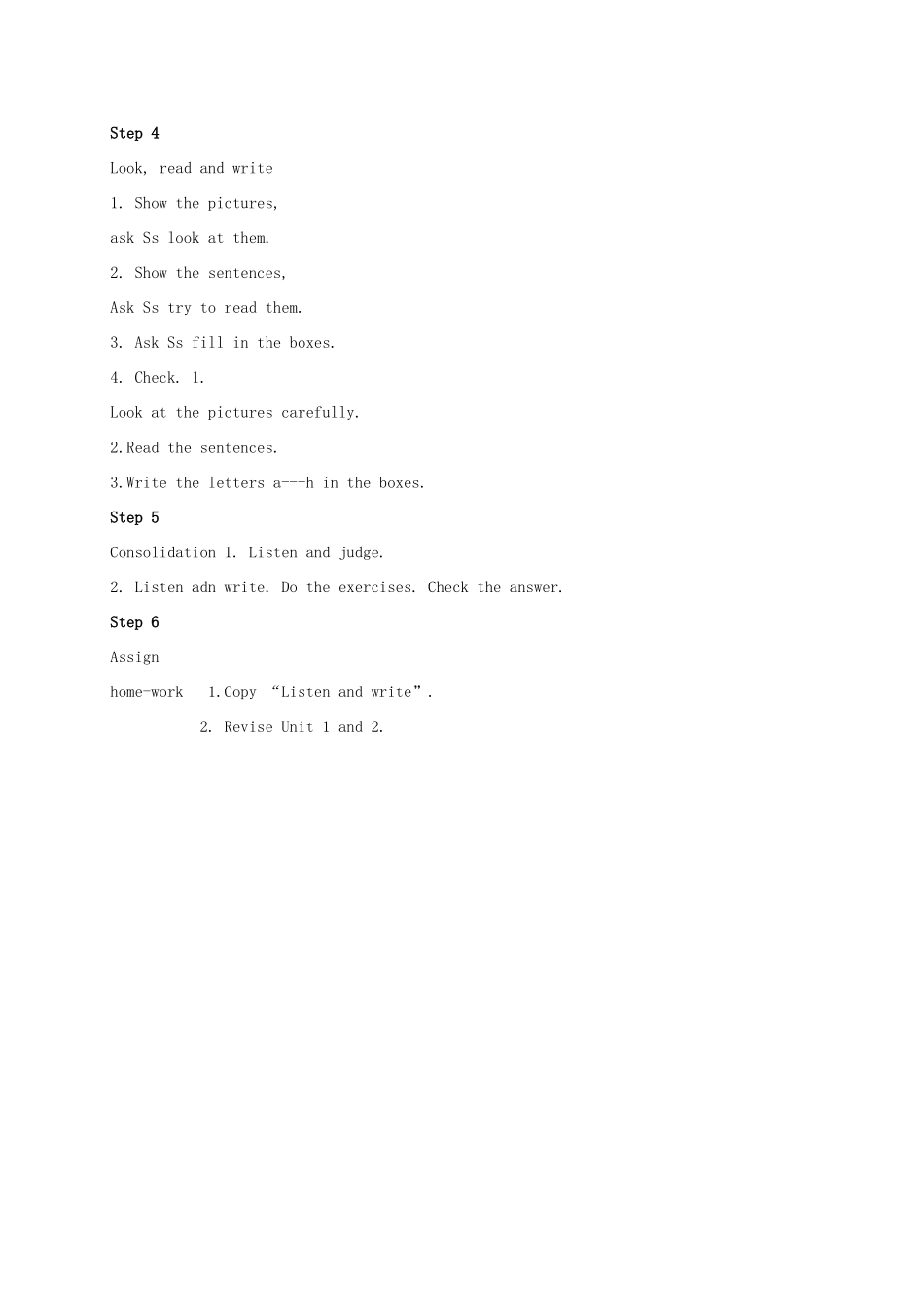 五年级英语上册  unit5(1)教案 苏教版_第3页