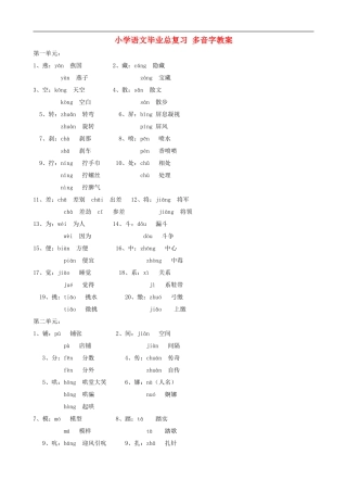 小学语文毕业总复习 多音字教案