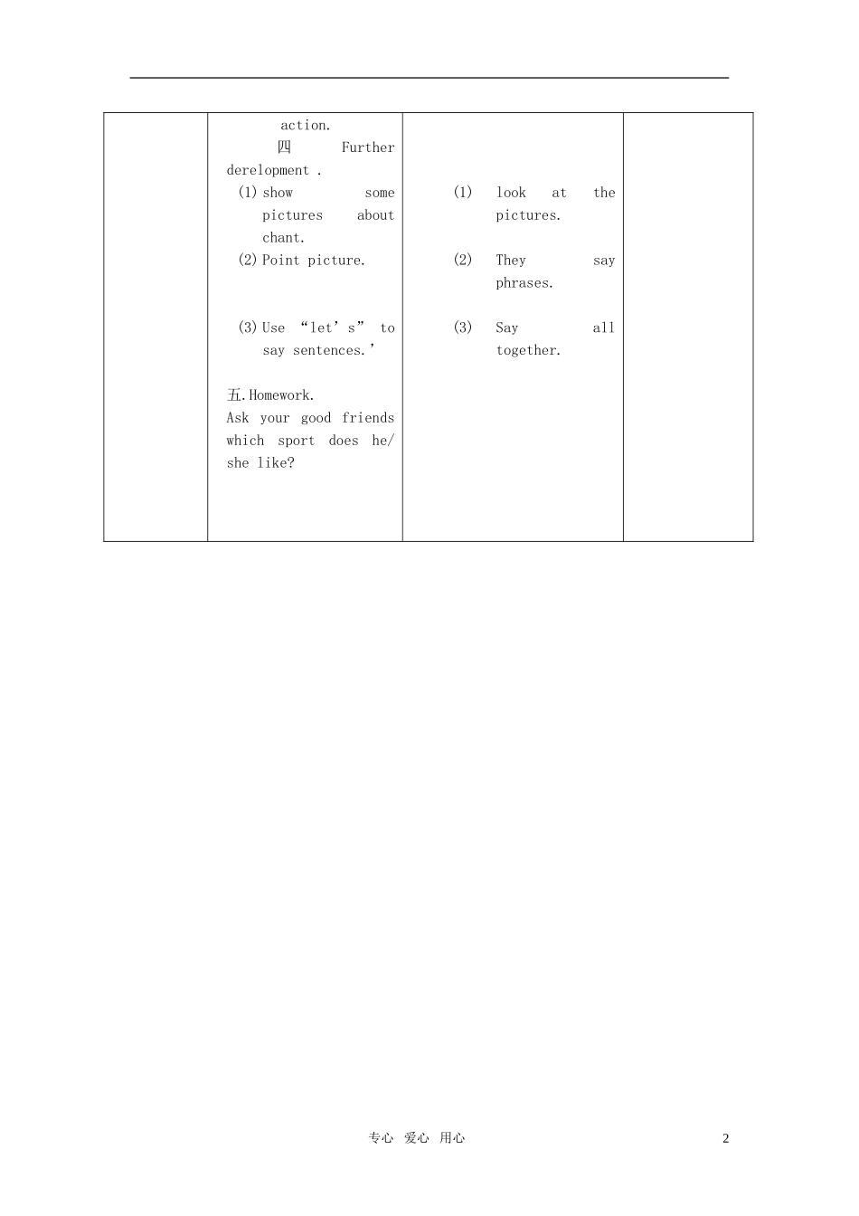 小学英语 Book2 Module7 Unit2教学设计 人教版_第2页